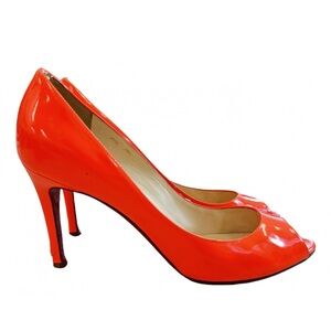 Christian Louboutin Orange Peep-Toe Heels